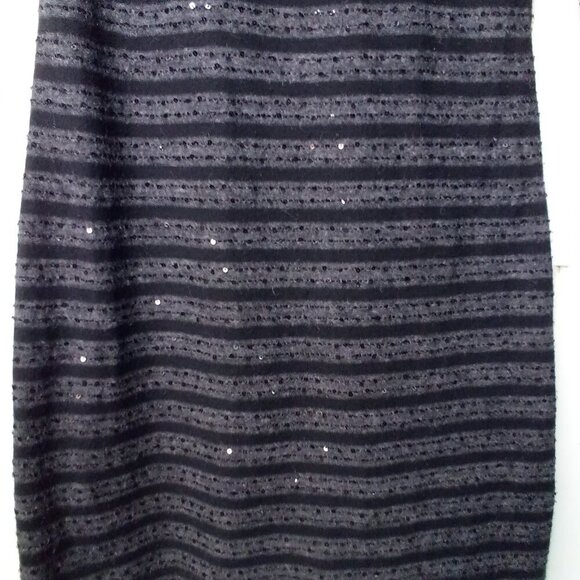 Express Dress Women S 3/4 Sleeve Sparkle Lined Black Gray - Picture 11 of 15